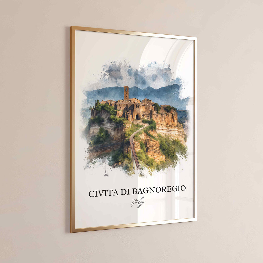 Civita di Bagnoregio, Italy – Watercolor Art Print