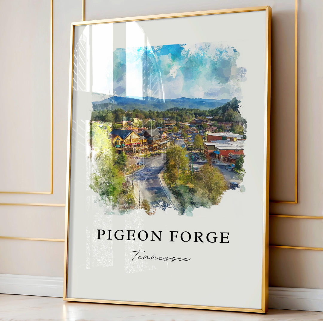 Pigeon Forge, USA – Watercolor Art Print