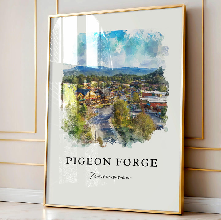 Pigeon Forge, USA – Watercolor Art Print