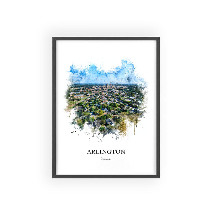 Arlington, Texas – Watercolor Art Print