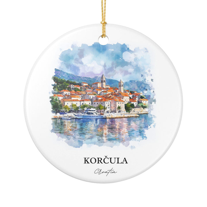 Korcula, Croatia Ornament: Unique Korcula Souvenir, Korcula Croatia Xmas Decor, and Authentic Croatia Gift