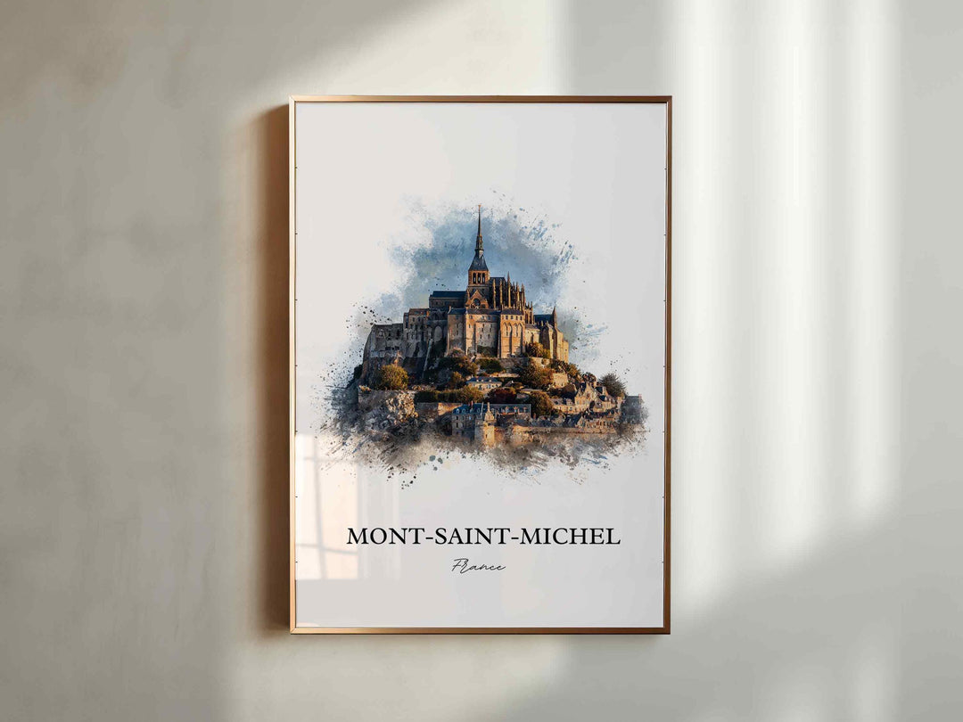 Mont-Saint-Michel, France – Watercolor Art Print