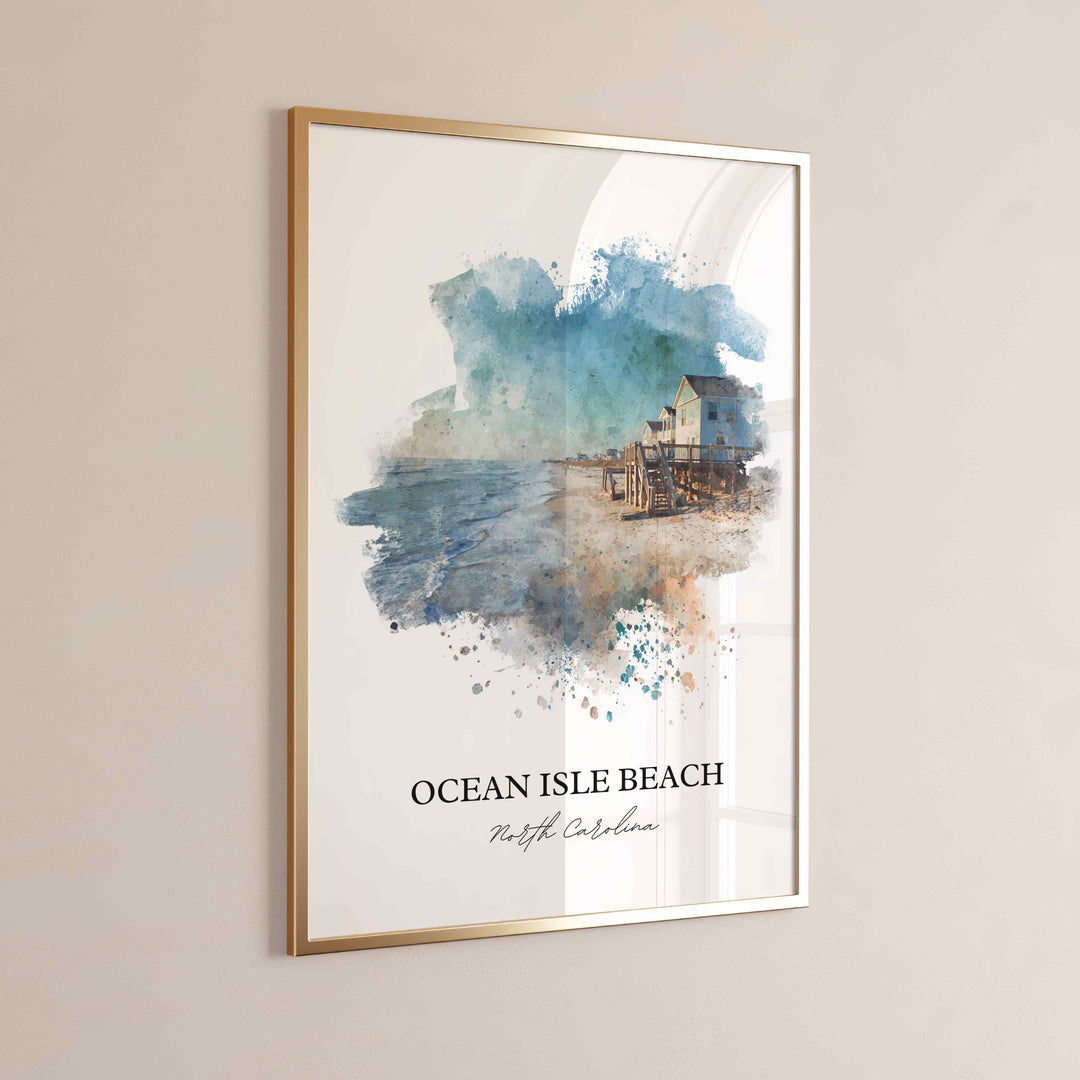 Ocean Isle Beach, North Carolina – Watercolor Art Print