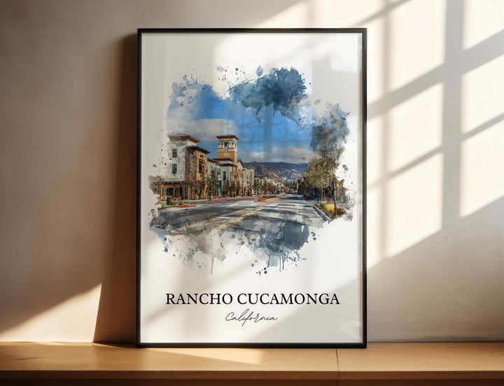 Rancho Cucamonga Art, Rancho Cucamonga Print, California Art, San Gabriel Mountains Gift, Travel Print, Travel Poster, Housewarming Gift