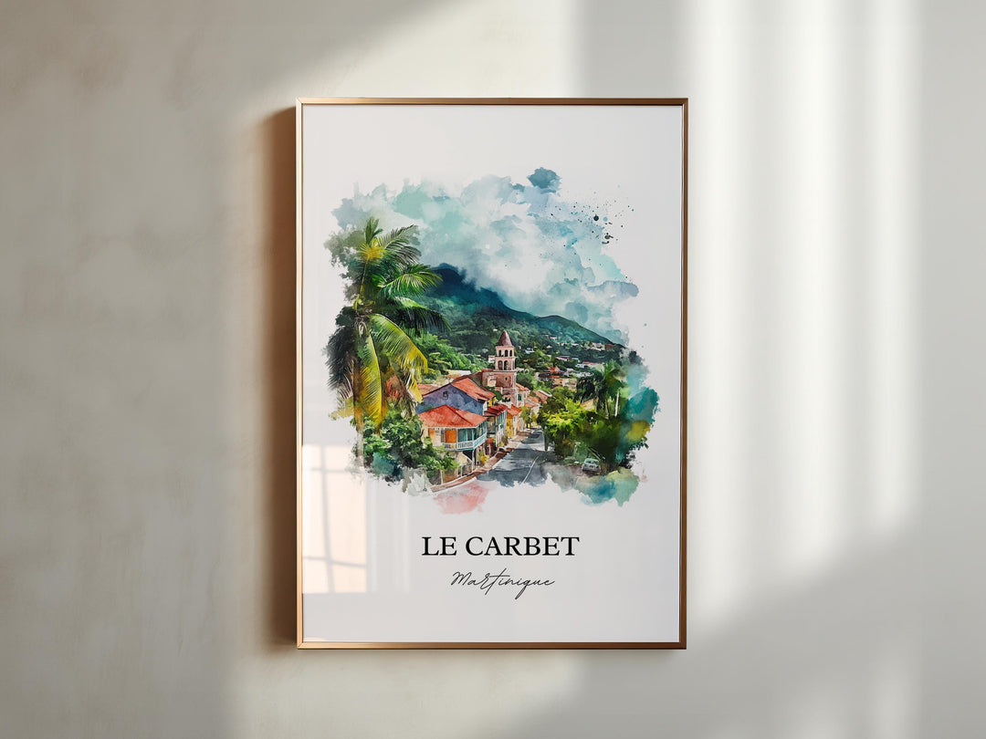 Le Carbet Wall Art, Martinique Print, Martinique Watercolor Art, Le Carbet Gift, Travel Print, Travel Poster, Housewarming Gift