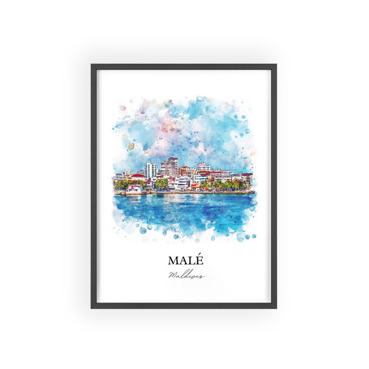 Malé Maldives Wall Art, Malé Print, Maldives Watercolor Art, Malé Maldives Gift, Travel Print, Travel Poster, Housewarming Gift
