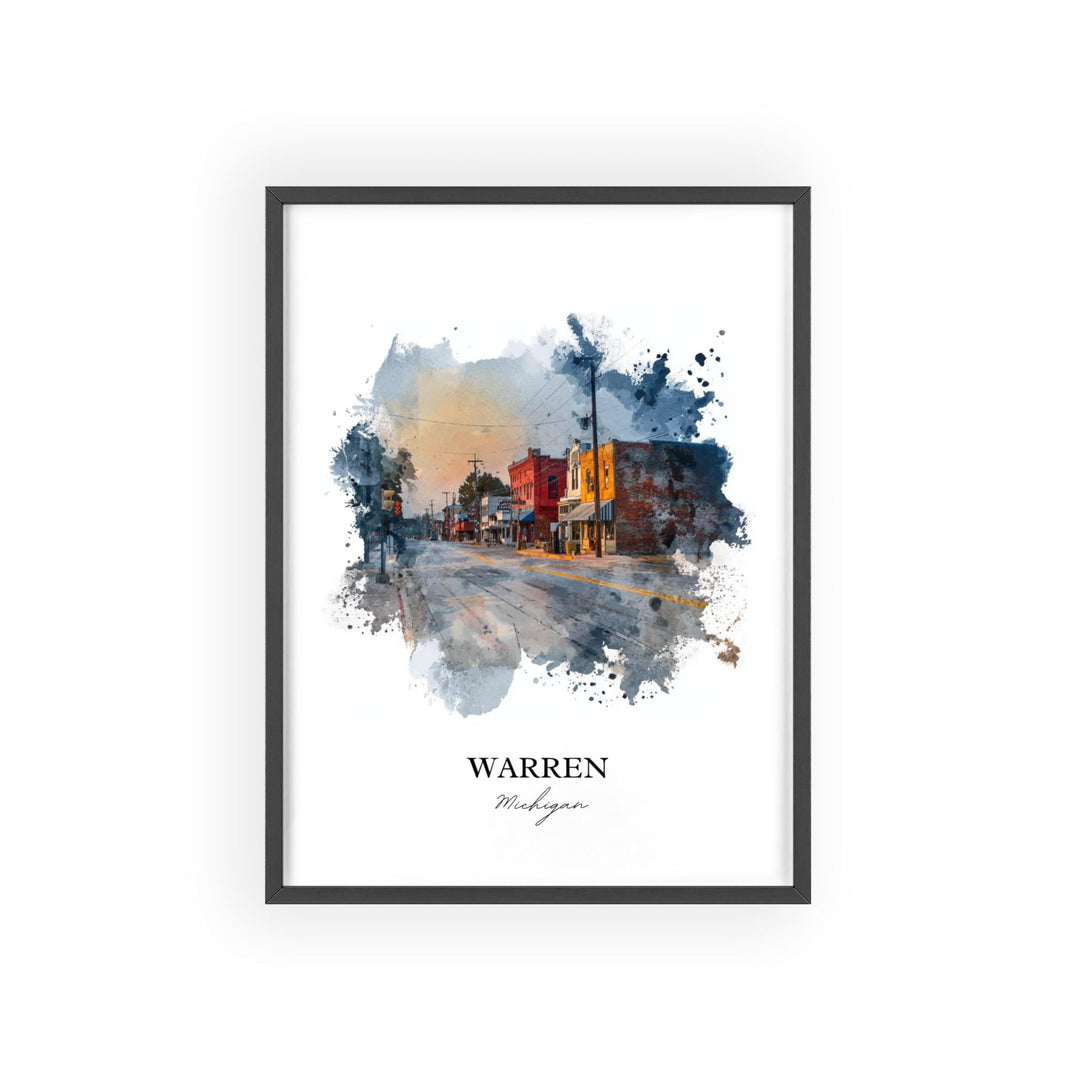 Warren, Michigan – Watercolor Art Print