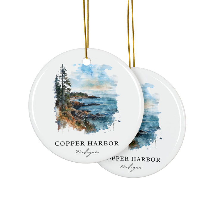 Copper Harbor MI Ornament: Unique Michigan Souvenir, Copper Harbor Xmas Decor, and Authentic Michigan Gift