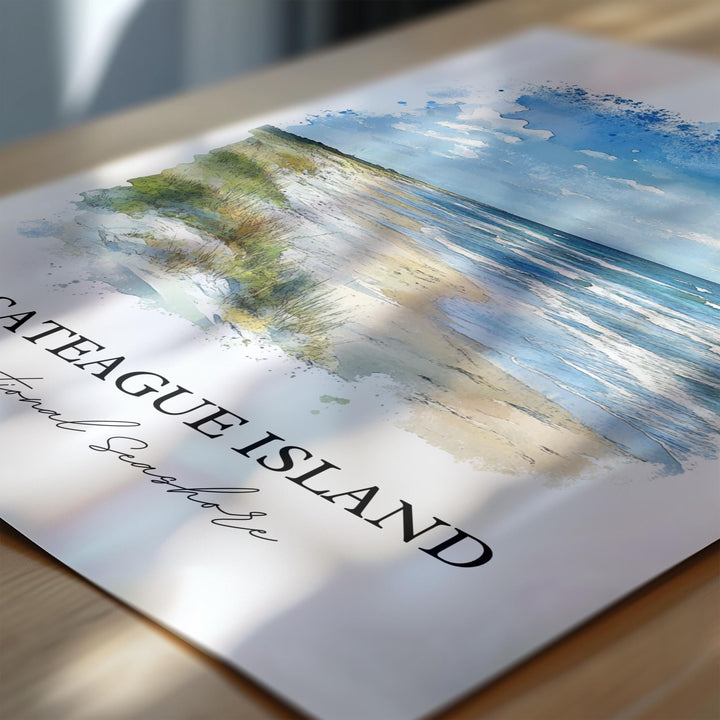 Assateague Island Art, Assateague Print, Virginia Watercolor Art, Assateague Island Gift, Travel Print, Travel Poster, Housewarming Gift