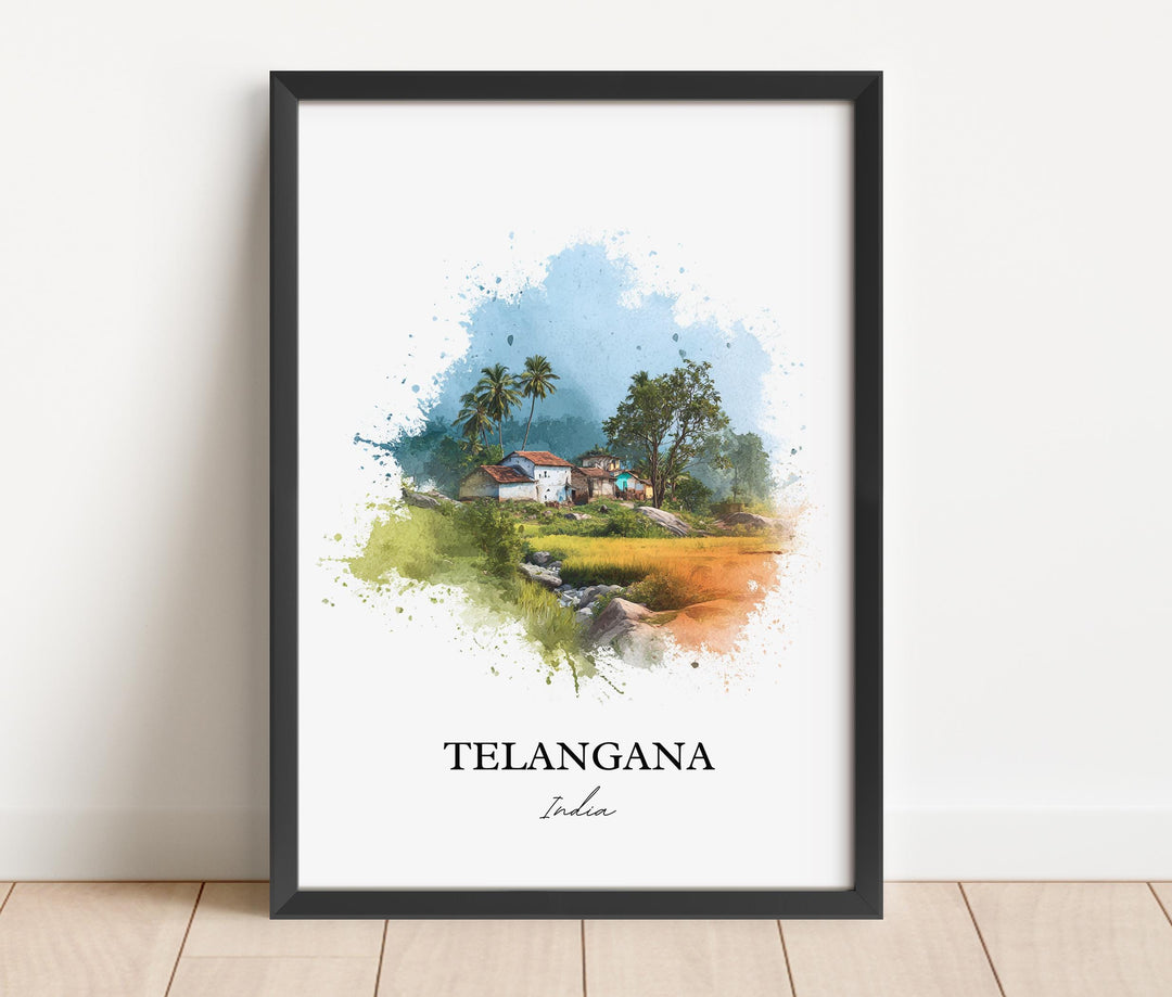 Telangana India Wall Art, Telangana Print, India Watercolor Art, Telangana India Gift, Travel Print, Travel Poster, Housewarming Gift