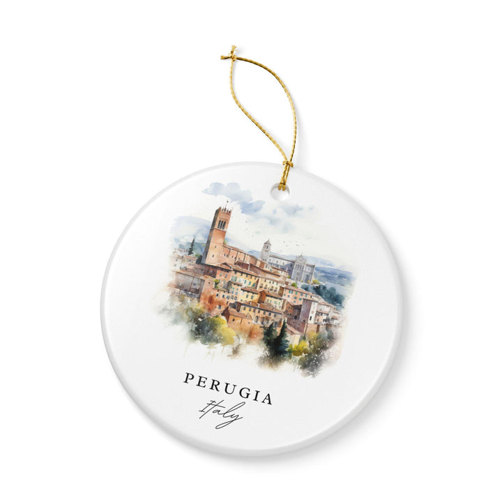 Perugia Italy Ornament: Unique Perugia Souvenir, Perugia Italy Xmas Decor, and Authentic Perugia Italy Gift