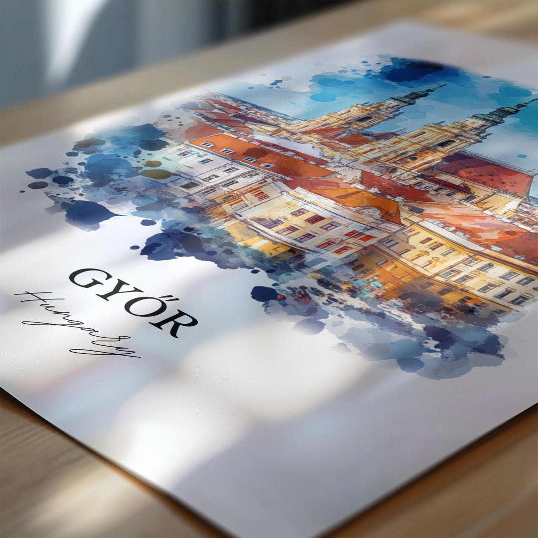 Gyor, Hungary – Watercolor Art Print
