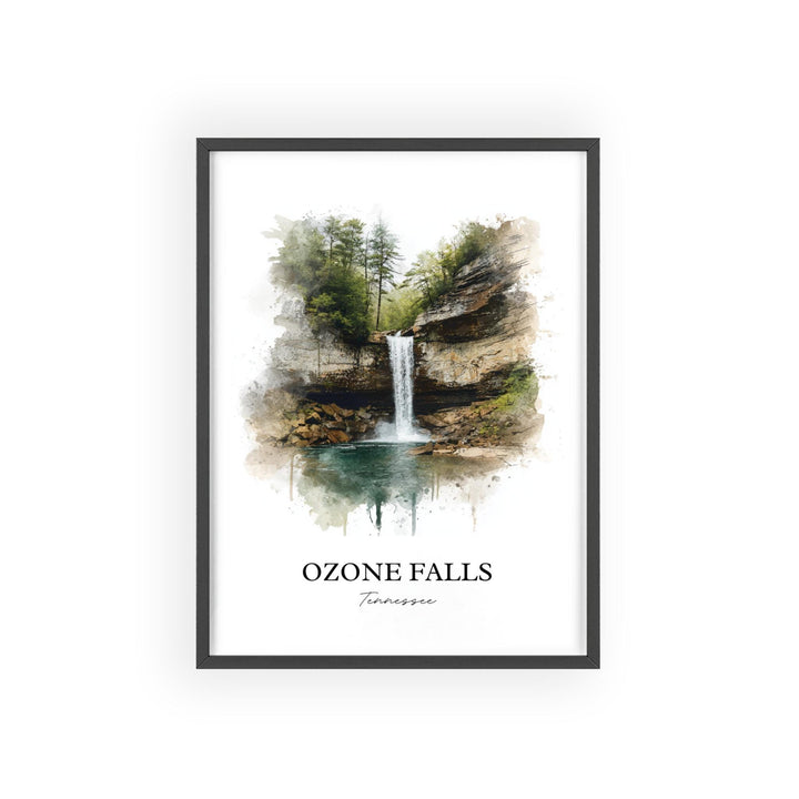 Ozone Falls Wall Art, Ozone Falls Print, Tennessee Watercolor Art, Ozone Falls TN Gift, Travel Print, Travel Poster, Housewarming Gift
