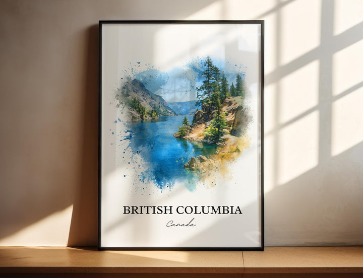 British Columbia Wall Art, British Columbia Print, BC Watercolor Art, Vancouver Gift, BC Canada Print, Travel Poster, Housewarming Gift