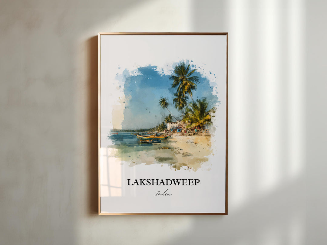 Lakshadweep Wall Art, Lakshadweep India Print, India Watercolor Art, Lakshadweep Gift, Travel Print, Travel Poster, Housewarming Gift