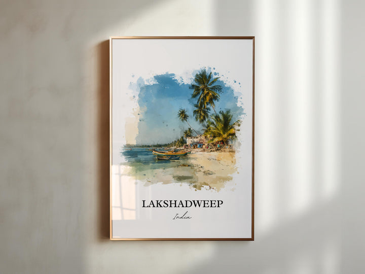 Lakshadweep Wall Art, Lakshadweep India Print, India Watercolor Art, Lakshadweep Gift, Travel Print, Travel Poster, Housewarming Gift