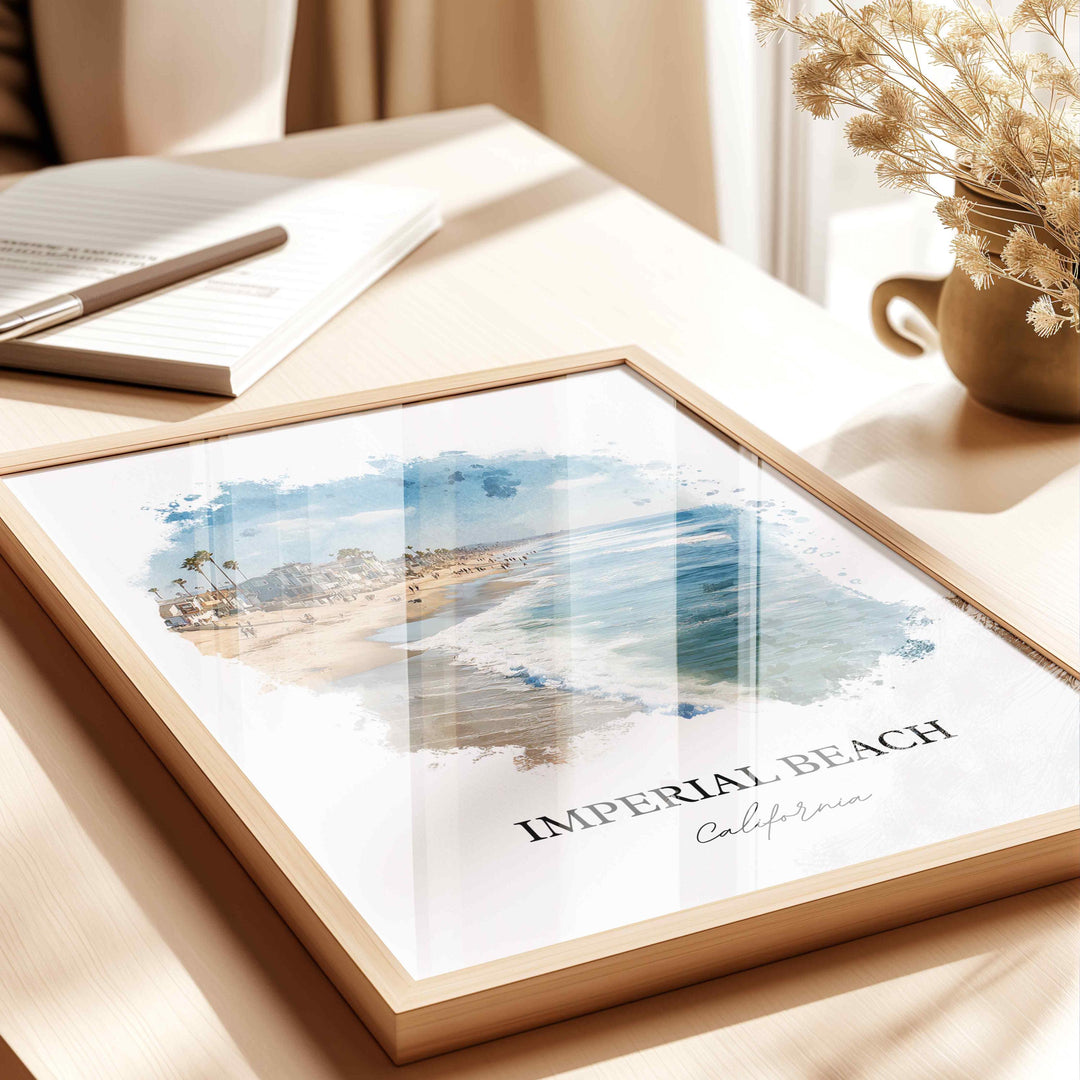 Imperial Beach, California – Watercolor Art Print