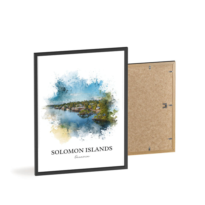 Solomon Islands Art, Solomon Islands Print, Oceania Watercolor Art, Solomon Islands Gift, Travel Print, Travel Poster, Housewarming Gift