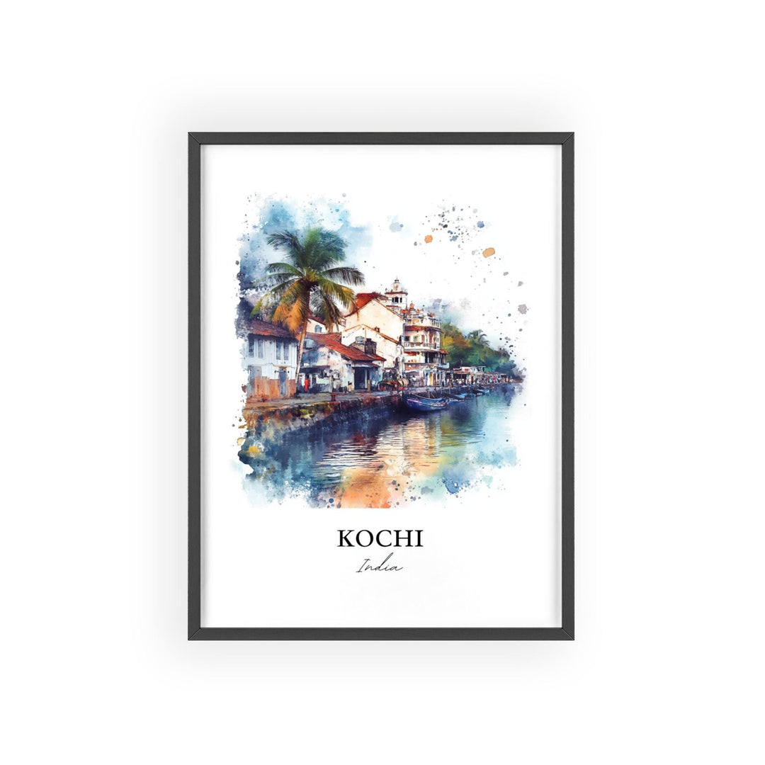 Kochi Wall Art, Kochi India Print, India Watercolor Art, Kochi India Gift, Travel Print, Travel Poster, Housewarming Gift
