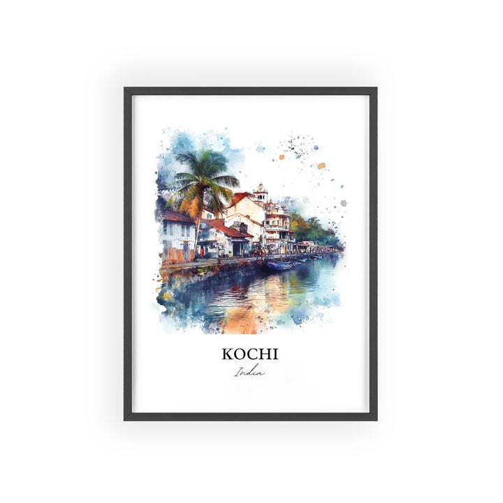 Kochi Wall Art, Kochi India Print, India Watercolor Art, Kochi India Gift, Travel Print, Travel Poster, Housewarming Gift