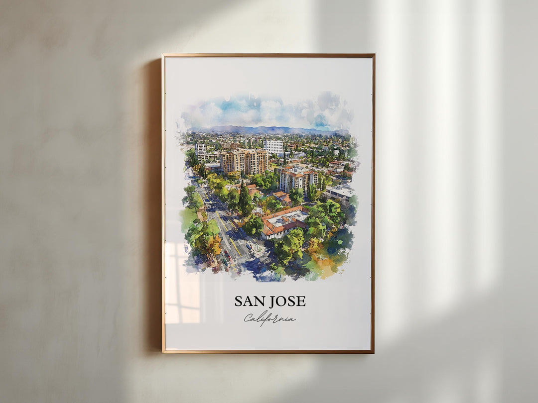 San Jose, California, USA – Watercolor Art Print