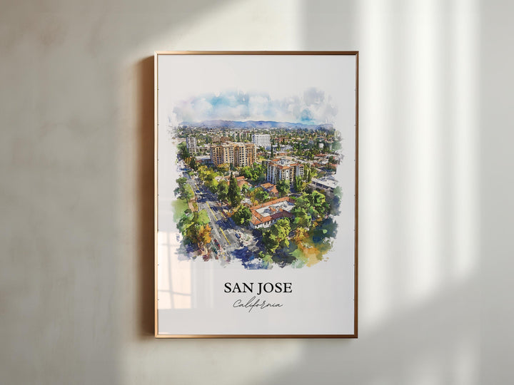 San Jose, California, USA – Watercolor Art Print