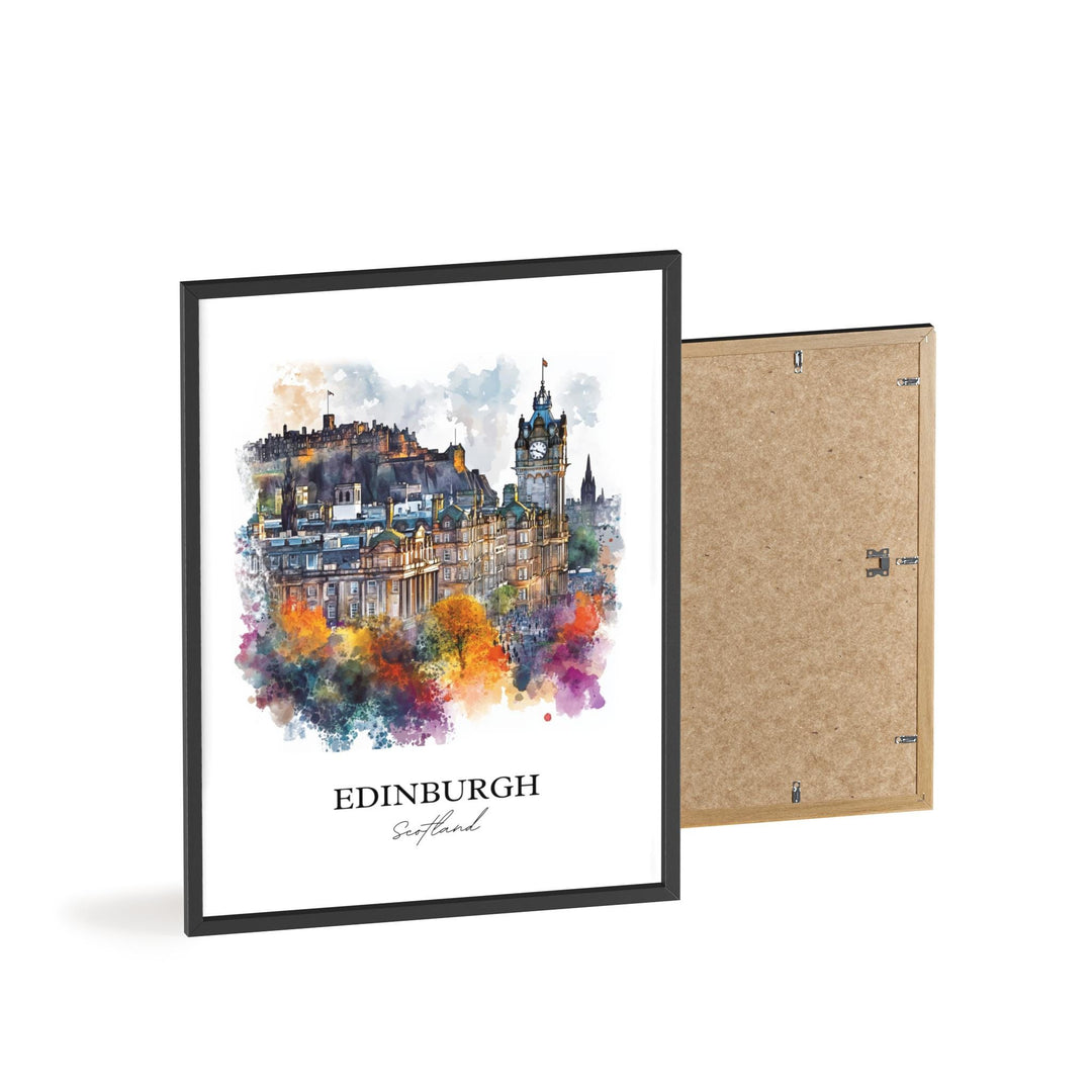 Edinburgh Wall Art, Edinburgh Print, Scotland Watercolor Art, Edinburgh Scotland Gift, Travel Print, Travel Poster, Housewarming Gift