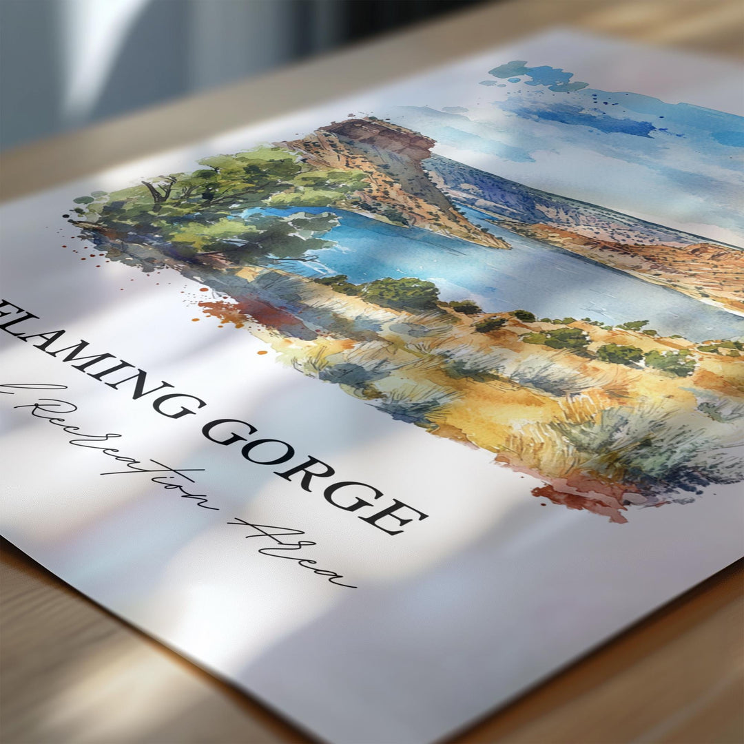 Flaming Gorge, USA – Watercolor Art Print