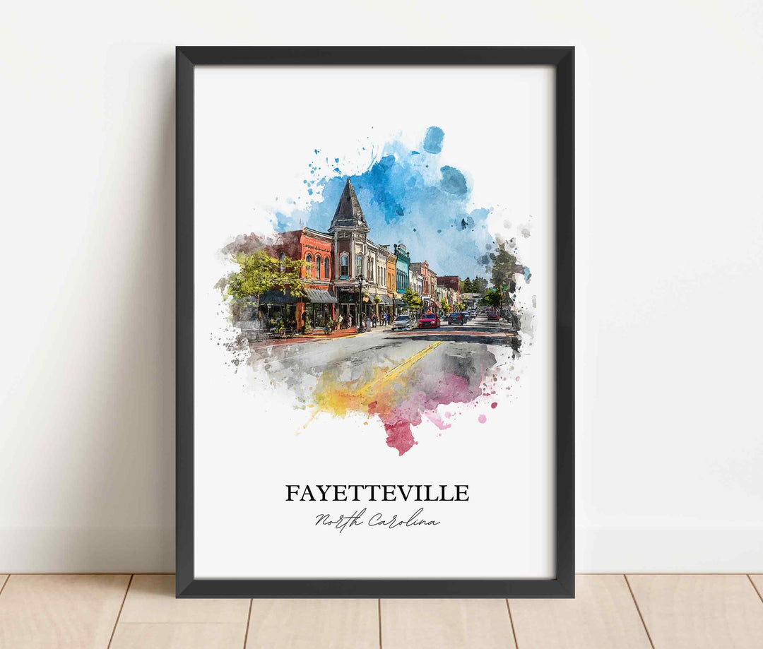 Fayetteville, North Carolina – Watercolor Art Print