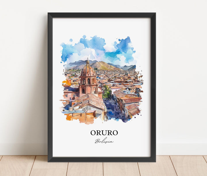 Oruro, Bolivia – Watercolor Art Print