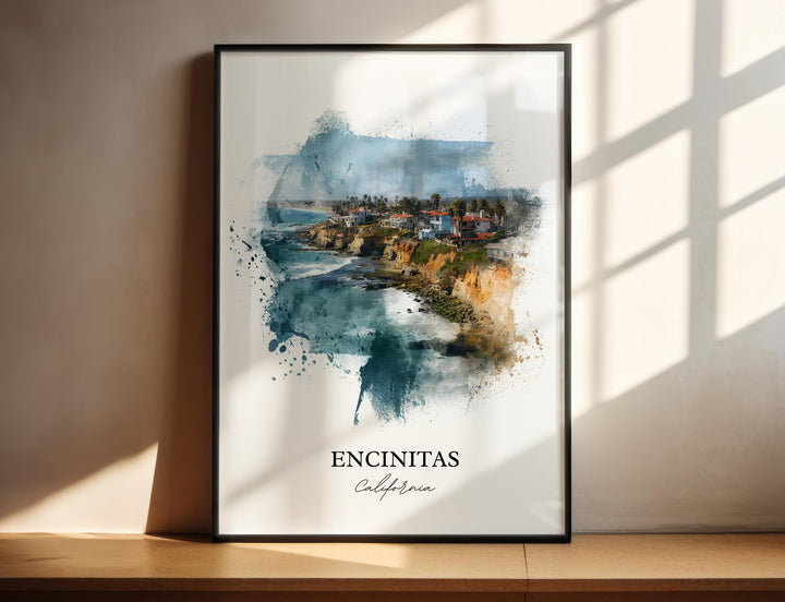 Encinitas, CA – Watercolor Art Print
