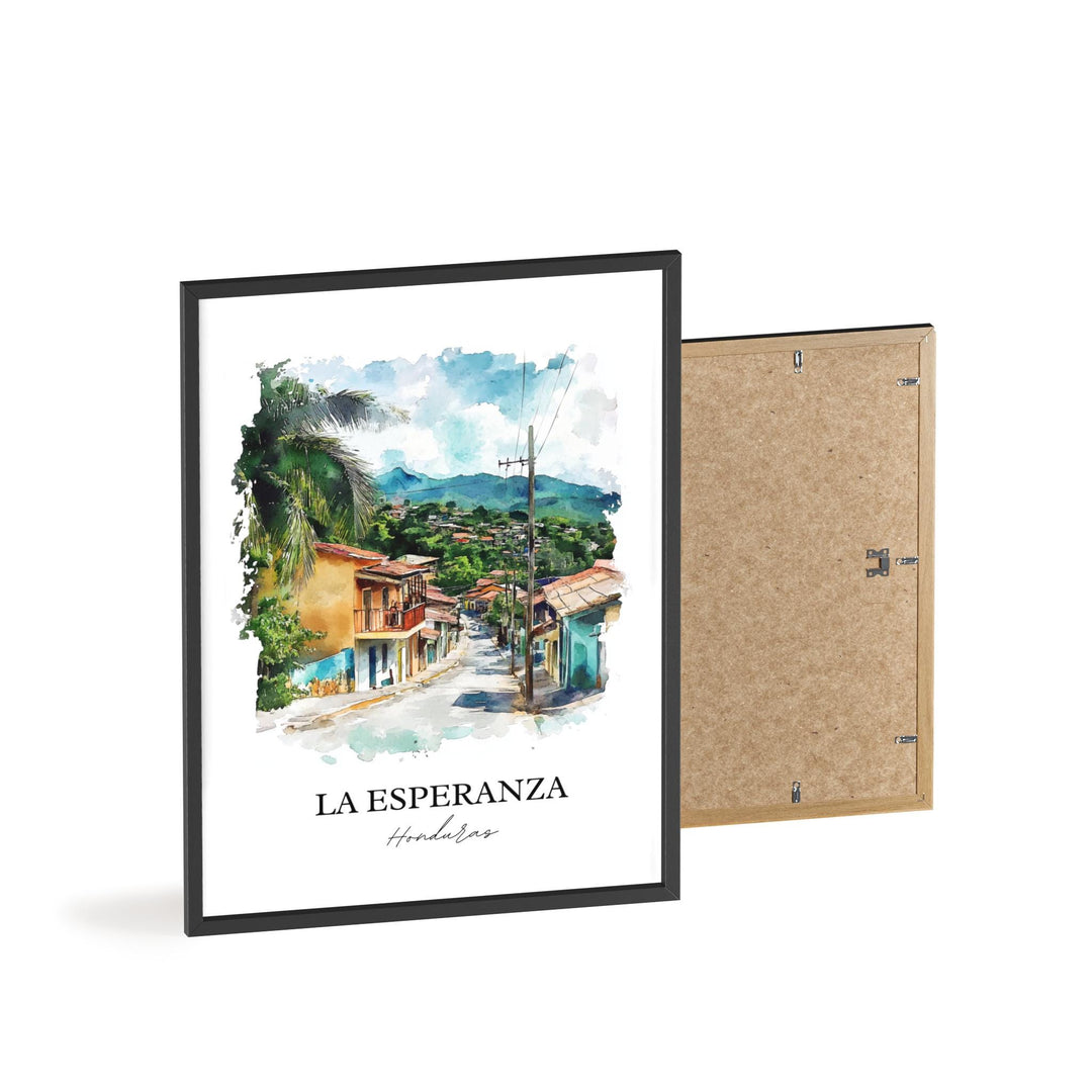 La Esperanza Wall Art, Intibucá Print, Honduras Watercolor Art, La Esperanza Gift, Travel Print, Travel Poster, Housewarming Gift