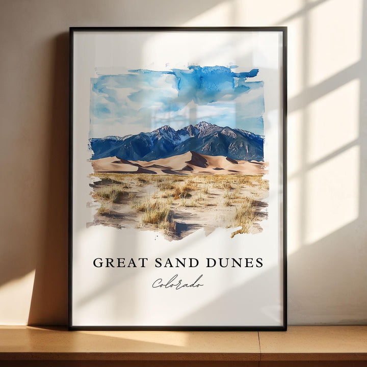 Great Sand Dunes, Colorado – Watercolor Art Print
