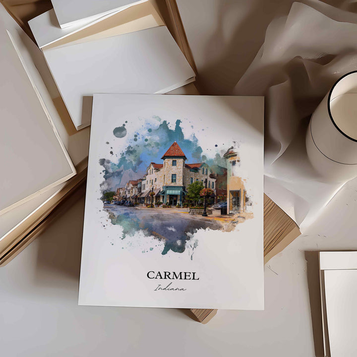 Carmel, Indiana – Watercolor Art Print