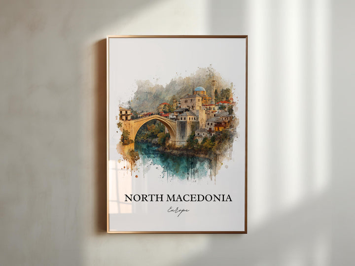 North Macedonia, Macedonia – Watercolor Art Print