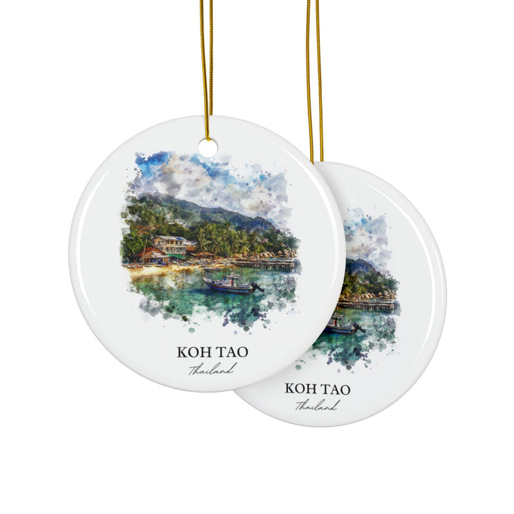 Koh Tao Ornament: Unique Thailand Souvenir, Koh Tao Thailand Xmas Decor, and Authentic Koh Tao Gift