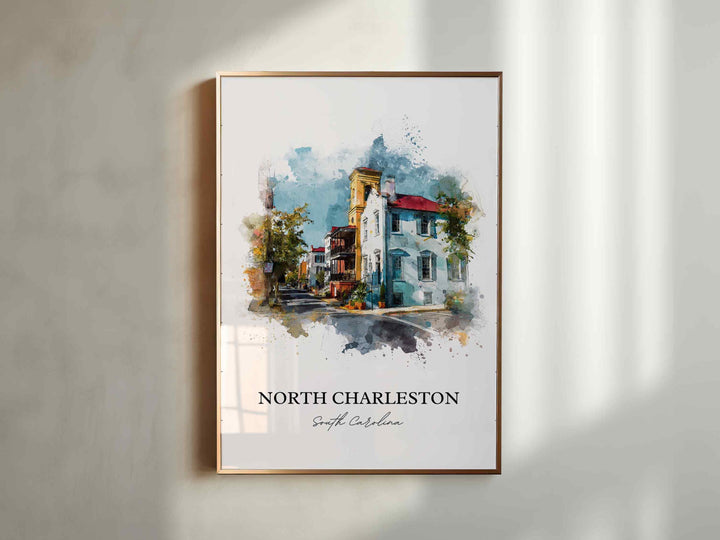 North Charleston, South Carolina – Watercolor Art Print
