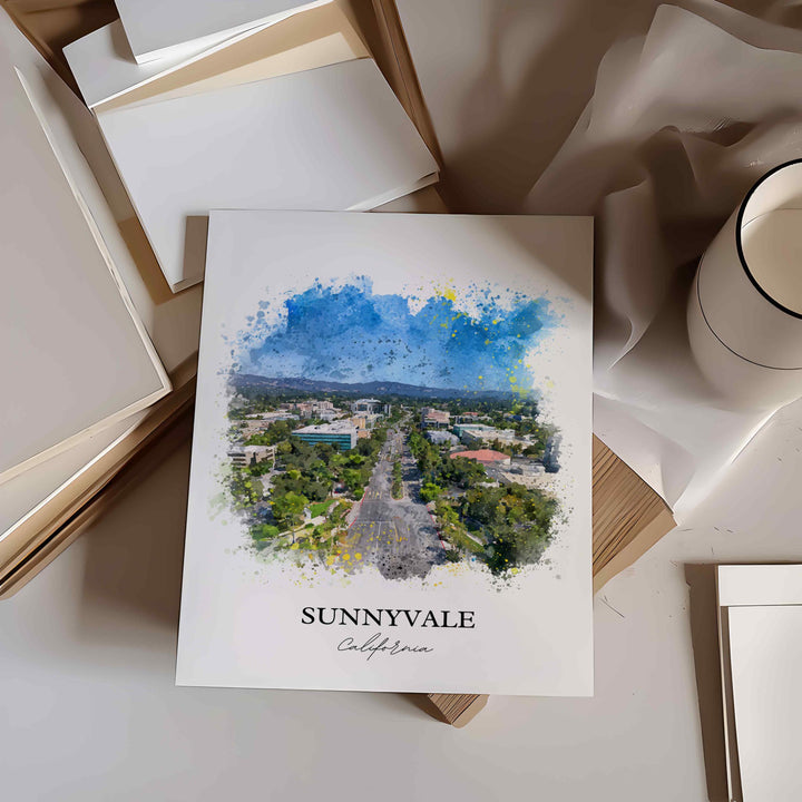 Sunnyvale, California – Watercolor Art Print