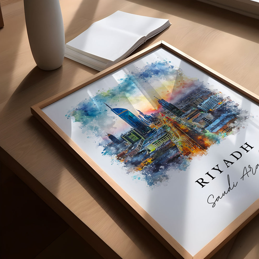 Riyadh wall art - Saudi Arabia, Riyadh print, Riyadh Skyline gift, Birthday present, Custom Text, Perfect Gift