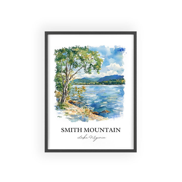 Smith Mountain Lake Art, Roanoke Region Print, Virginia Artwork, Smith Mountain Lake Gift, Travel Print, Travel Poster, Housewarming Gift