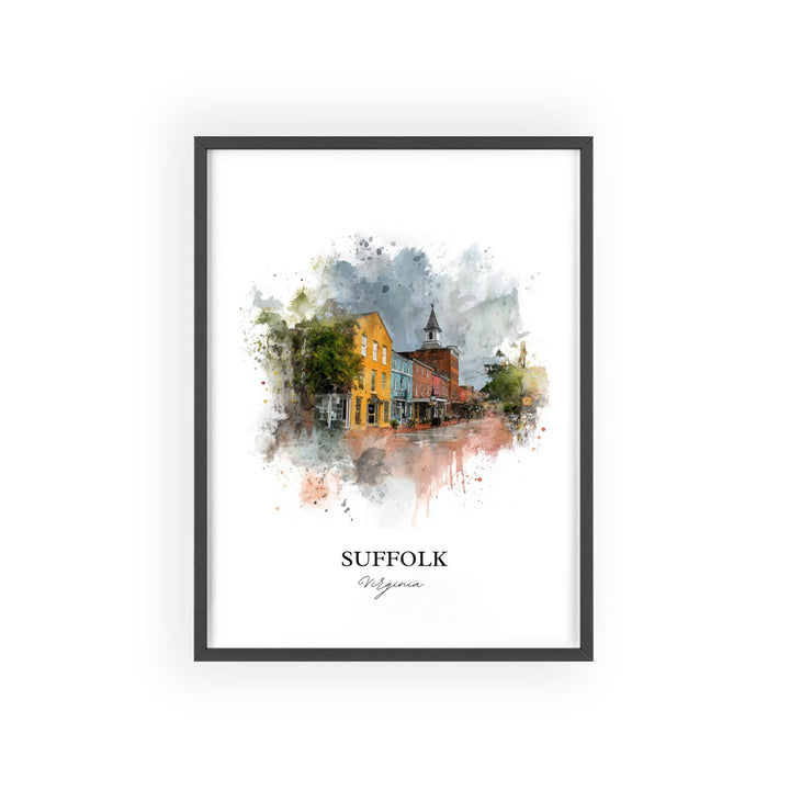 Suffolk, Virginia, USA – Watercolor Art Print