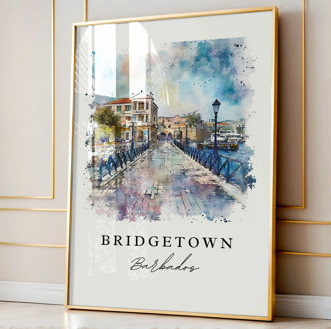 Bridgetown Wall Art - Barbados Print