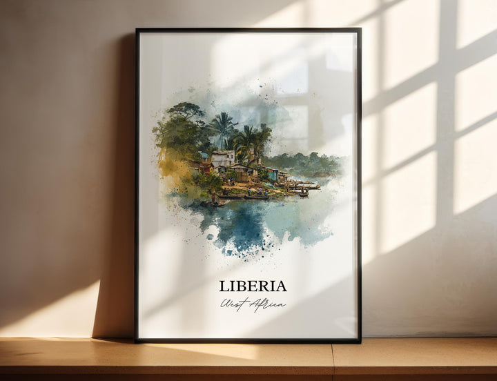 Liberia, Africa – Watercolor Art Print