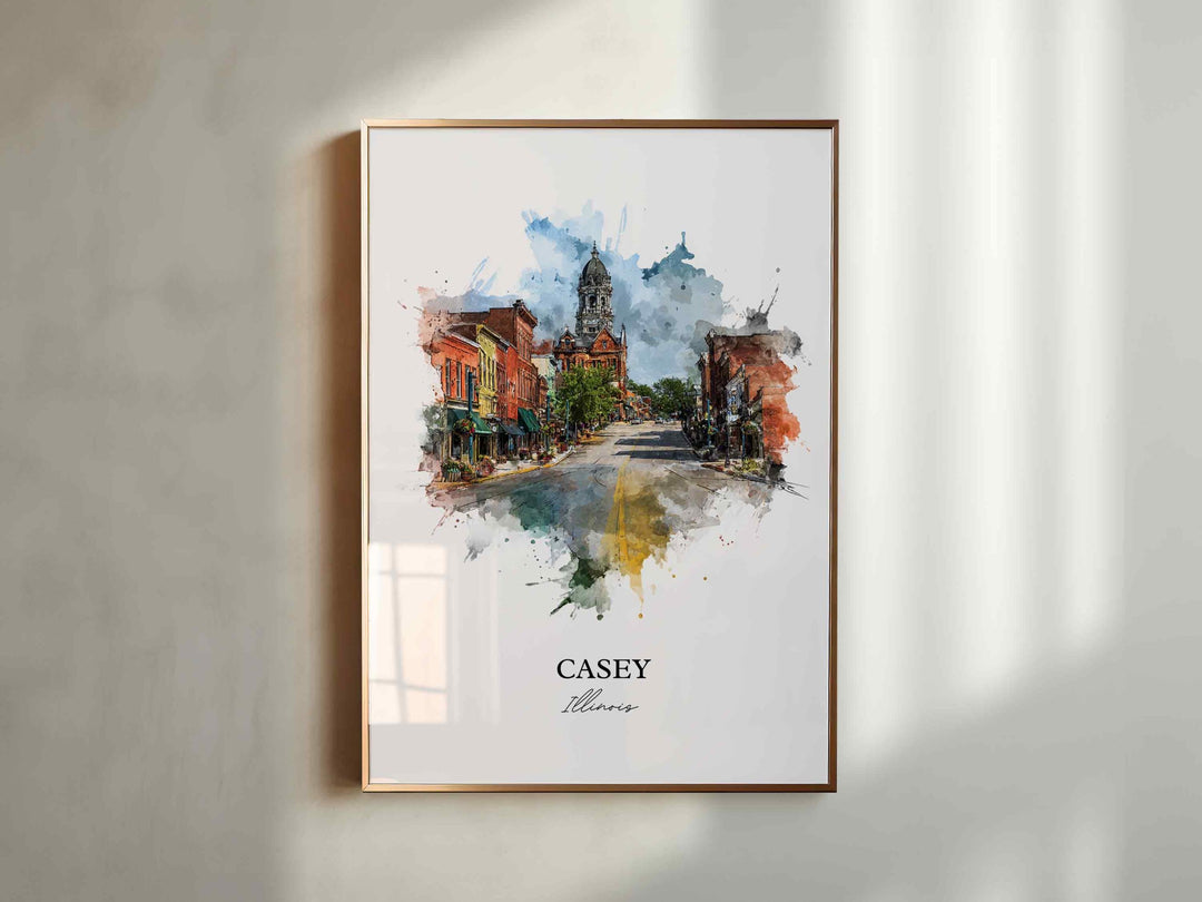 Casey, Illinois – Watercolor Art Print