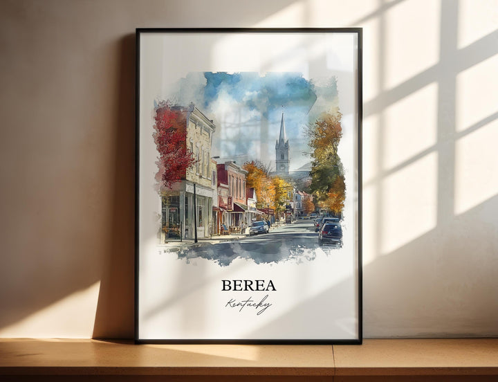Berea KY Wall Art, Madison County KY Print, Kentucky Watercolor Art, Berea Kentucky Gift, Travel Print, Travel Poster, Housewarming Gift