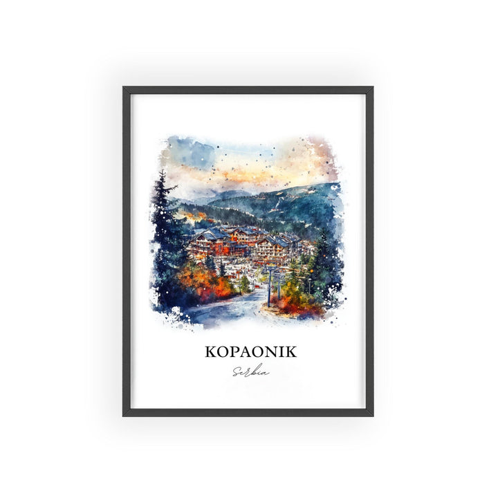 Kopaonik Wall Art, Kosovo Print, Serbia Watercolor Art, Kopaonik Serbia Gift, Travel Print, Travel Poster, Housewarming Gift