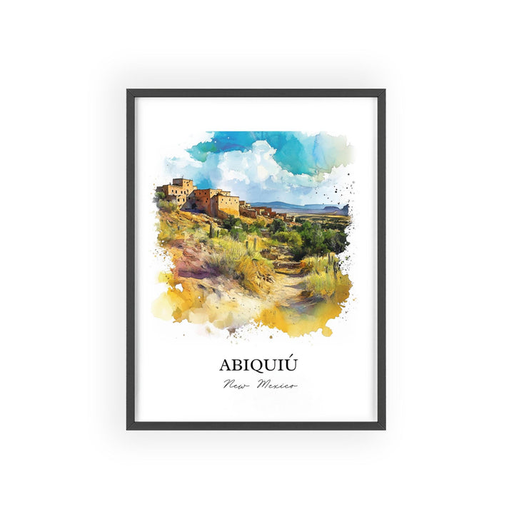 Abiquiú NM Wall Art, Abiquiú Print, New Mexico Watercolor Art, Abiquiú NM Gift, Travel Print, Travel Poster, Housewarming Gift