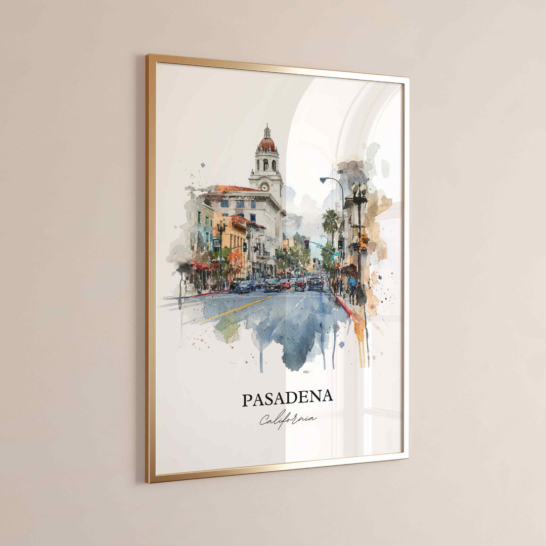 Pasadena, California Wall Art, Pasadena Print, Pasadena Watercolor Art, Pasadena California Gift, Travel Print, Travel Poster, Housewarming Gift