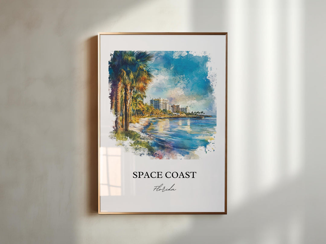 Space Coast, FL, USA – Watercolor Art Print