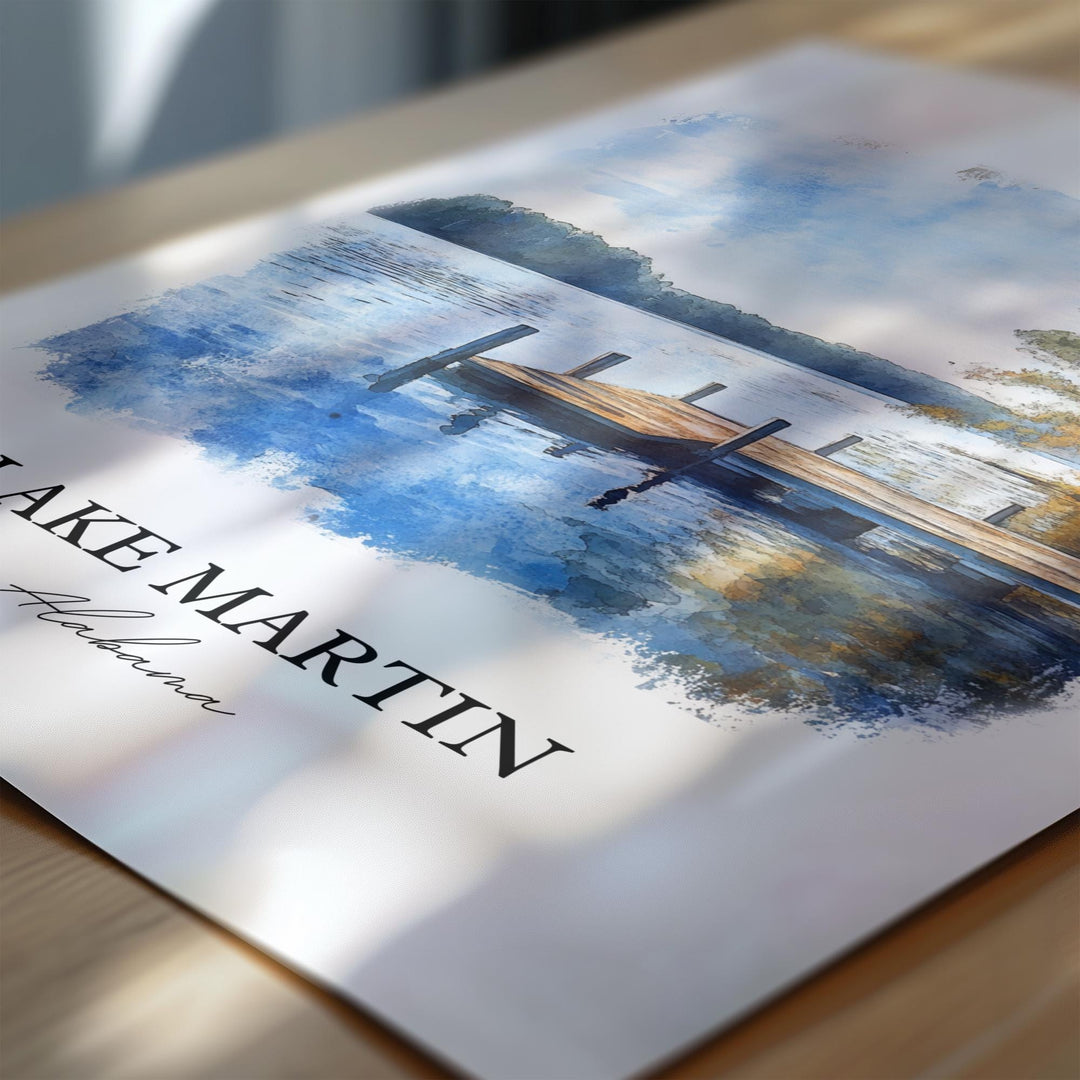 Lake Martin, Alabama – Watercolor Art Print